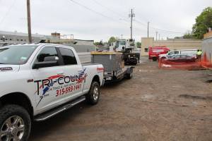 Commercial AC unit arriving at site
